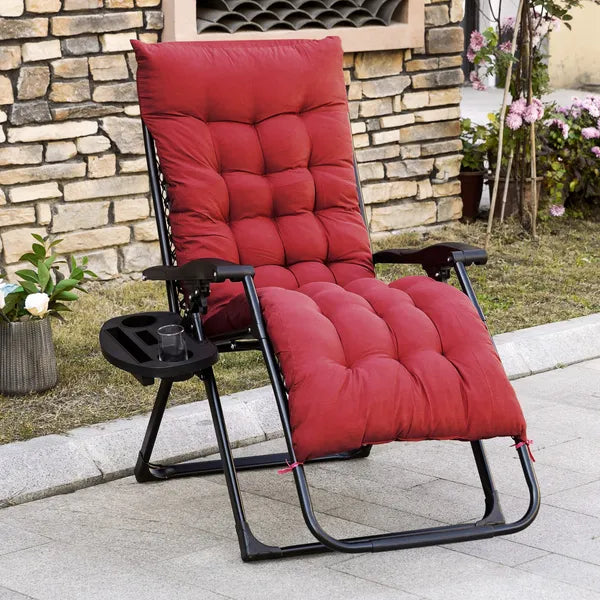 Padded Zero Gravity Chair, Folding Recliner Chair with Cup Holder Cushion, Red - product image 2