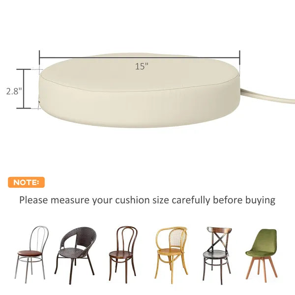 Outsunny Patio Chair Cushions Set of 4 Round Seat Cushions for Dining Bistro Chairs Machine Washable, 15" x 15" x 3", Cream White - product image 3