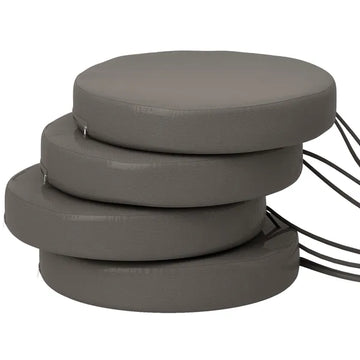 Outsunny Patio Chair Cushions Set of 4 Round Seat Cushions for Dining Bistro Chairs Machine Washable, 15" x 15" x 3", Dark Gray - product image 1