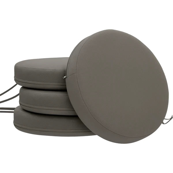 Outsunny Patio Chair Cushions Set of 4 Round Seat Cushions for Dining Bistro Chairs Machine Washable, 15" x 15" x 3", Dark Gray - product image 11