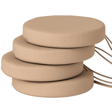 Outsunny Patio Chair Cushions Set of 4 Round Seat Cushions for Dining Bistro Chairs Machine Washable, 15" x 15" x 3", Khaki - product image 1