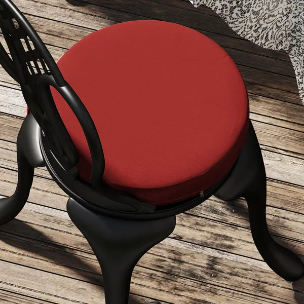 Outsunny Patio Chair Cushions Set of 4 Round Seat Cushions for Dining Bistro Chairs Machine Washable, 15" x 15" x 3", Wine Red - product image 9