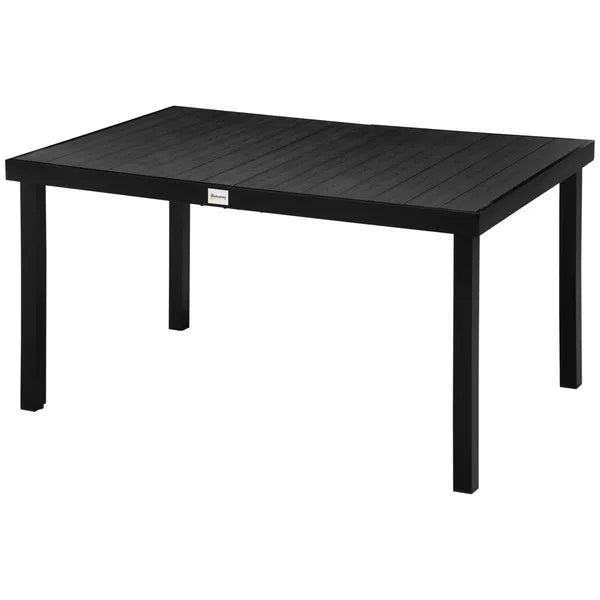 Patio Dining Table for 6, Rectangular Aluminum Outdoor Table for Garden Lawn Backyard, Black - product image 11