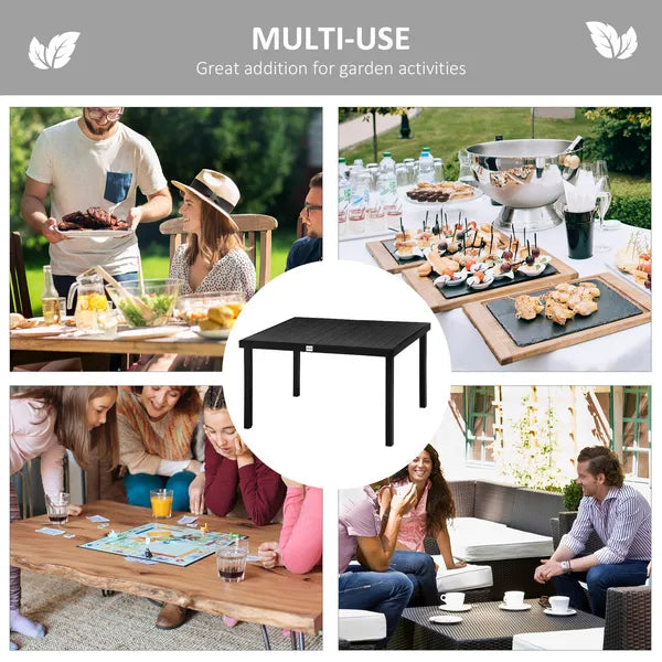 Patio Dining Table for 6, Rectangular Aluminum Outdoor Table for Garden Lawn Backyard, Black - product image 6