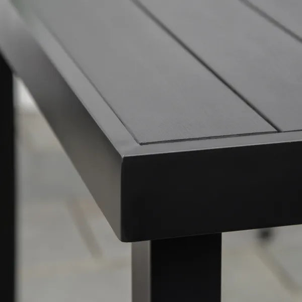 Patio Dining Table for 6, Rectangular Aluminum Outdoor Table for Garden Lawn Backyard, Black - product image 8