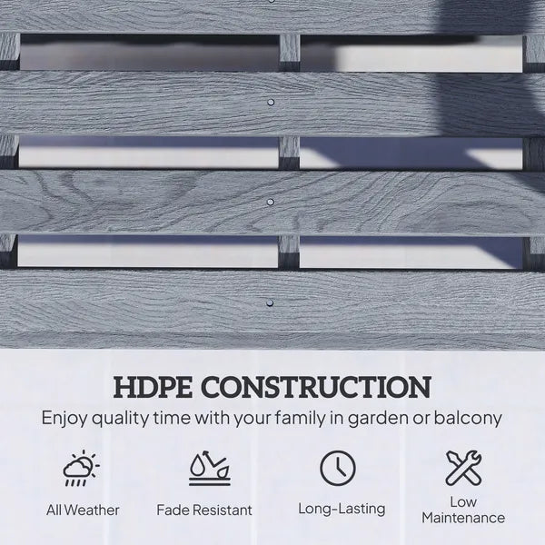 Patio Glider Bench with HDPE Slatted Double Rocking Chair, Distressed Gray - product image 5