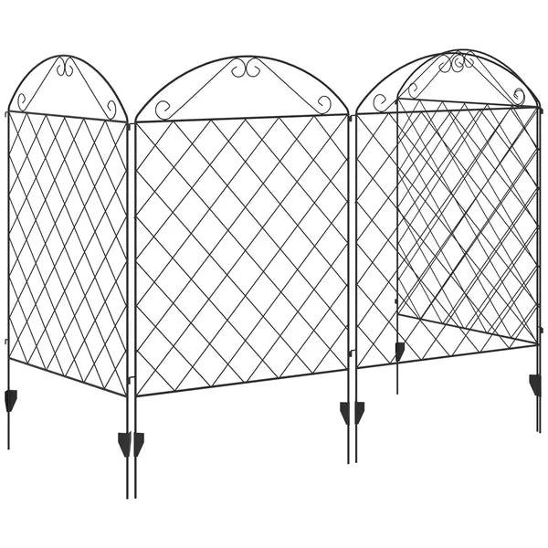 Outsunny Patio Perimeter: 11.5 Inch Metal Garden Fence 4-Pack, Decorative Rust-Resistant Border - product image 11