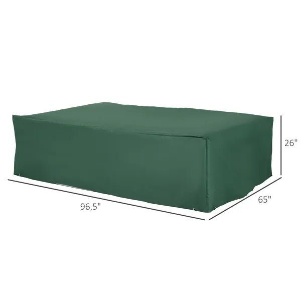 Patio Sectional Lounge Set Cover, 97"x65"x26", Heavy Duty Waterproof Outdoor Furniture Sofa Cover, Dark Green - product image 3