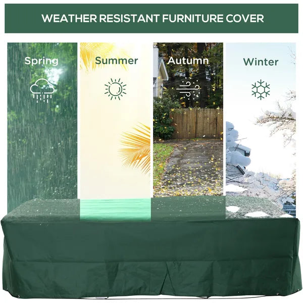 Patio Sectional Lounge Set Cover, 97"x65"x26", Heavy Duty Waterproof Outdoor Furniture Sofa Cover, Dark Green - product image 6