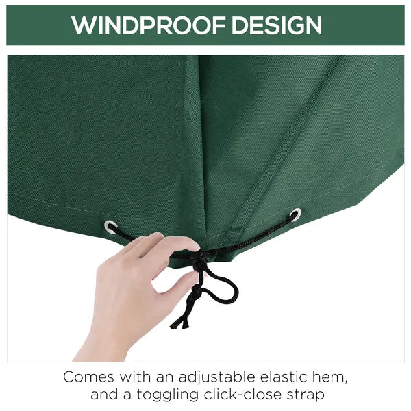 Patio Sectional Lounge Set Cover, 97"x65"x26", Heavy Duty Waterproof Outdoor Furniture Sofa Cover, Dark Green - product image 5