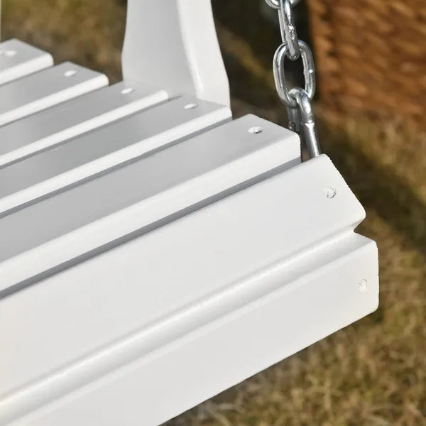 Patio Swing Retreat 46" 2-Person White Bench with Cup Holders, 440lb Capacity - product image 8