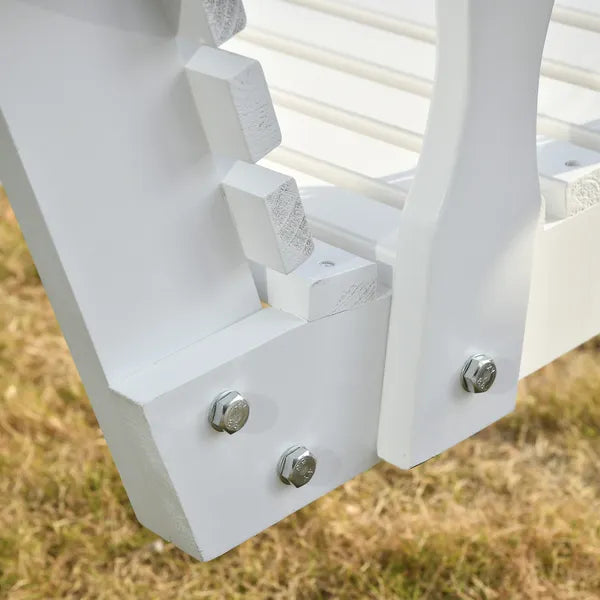 Patio Swing Retreat 46" 2-Person White Bench with Cup Holders, 440lb Capacity - product image 9