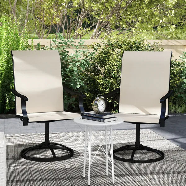 Outsunny Patio Swivel Chairs Set of 2, High Back Patio Dining Chairs with All-Weather Mesh for Backyard, Lawn, Garden, Beige - product image 9
