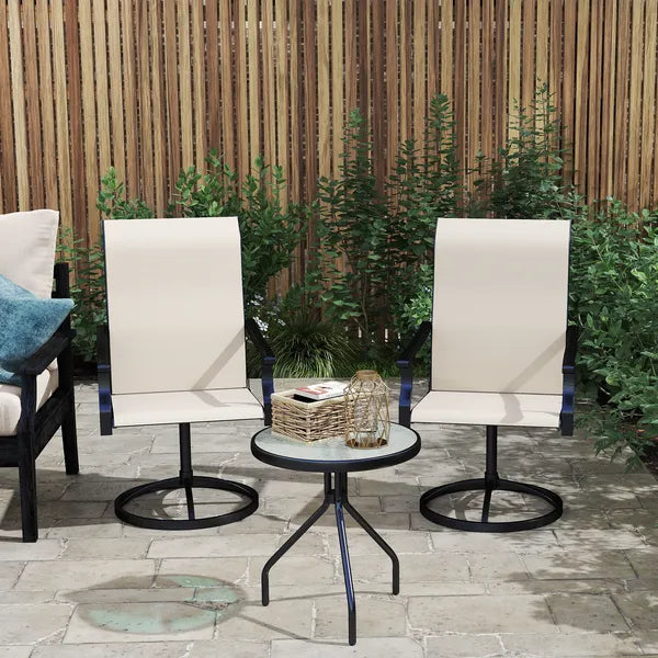 Outsunny Patio Swivel Chairs Set of 2, High Back Patio Dining Chairs with All-Weather Mesh for Backyard, Lawn, Garden, Beige - product image 8