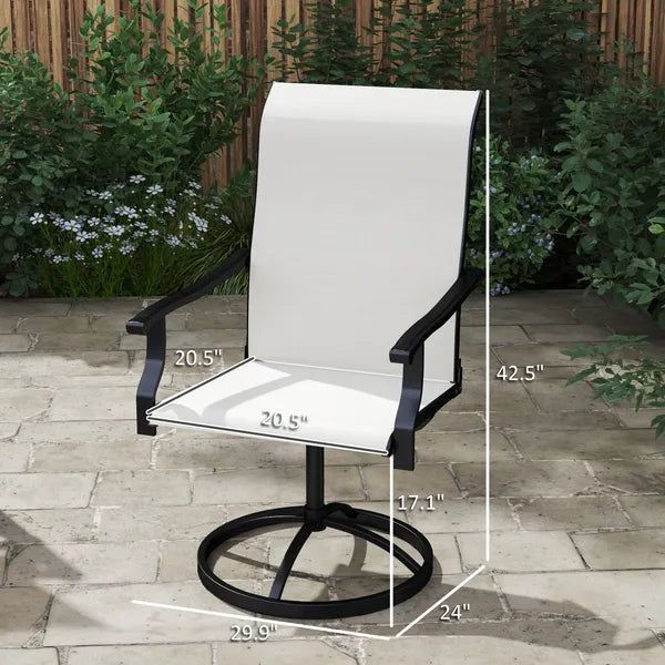 Outsunny Patio Swivel Chairs Set of 2, High Back Patio Dining Chairs with All-Weather Mesh for Backyard, Lawn, Garden, Cream - product image 3