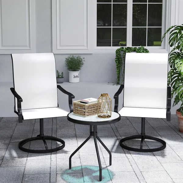 Outsunny Patio Swivel Chairs Set of 2, High Back Patio Dining Chairs with All-Weather Mesh for Backyard, Lawn, Garden, Cream - product image 10