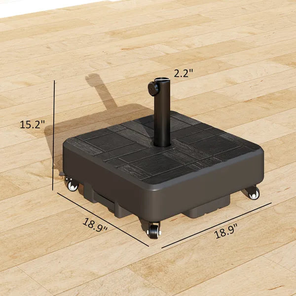 Outsunny Patio Umbrella Base Outdoor Umbrella Stand with Wheels for 1.5 Inch/1.9 Inch Poles - product image 3