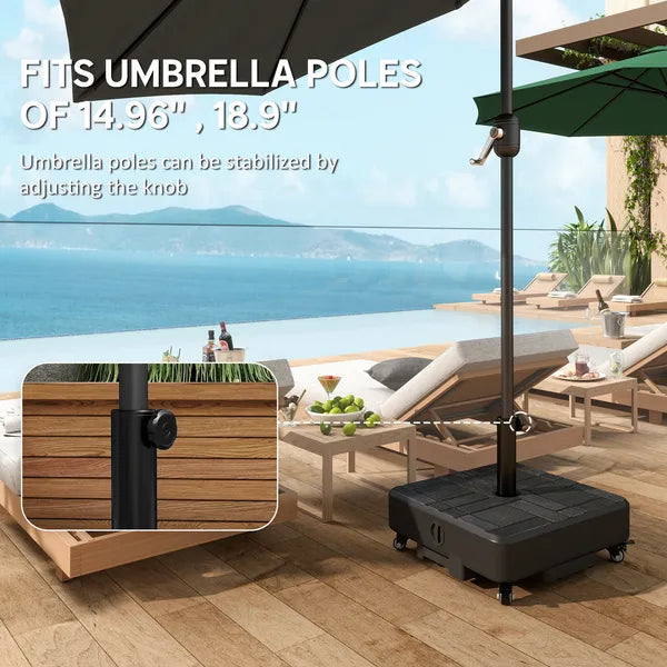Outsunny Patio Umbrella Base Outdoor Umbrella Stand with Wheels for 1.5 Inch/1.9 Inch Poles - product image 5