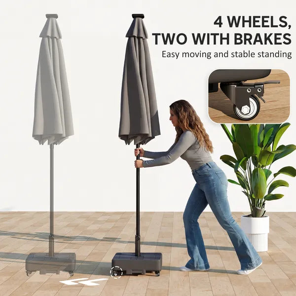 Outsunny Patio Umbrella Base Outdoor Umbrella Stand with Wheels for 1.5 Inch/1.9 Inch Poles - product image 4