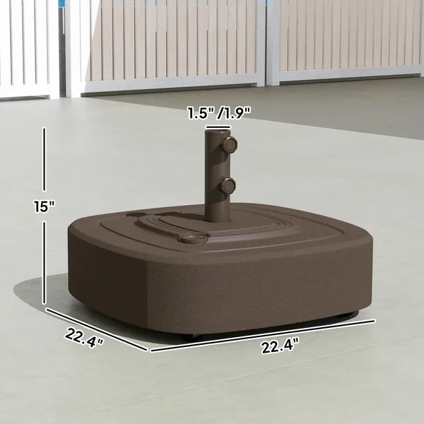 Outsunny Patio Umbrella Base Outdoor Umbrella Stand with Wheels for 1.5"/1.9" Umbrella Poles Brown - product image 3