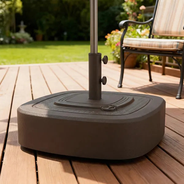 Outsunny Patio Umbrella Base Outdoor Umbrella Stand with Wheels for 1.5"/1.9" Umbrella Poles Brown - product image 2