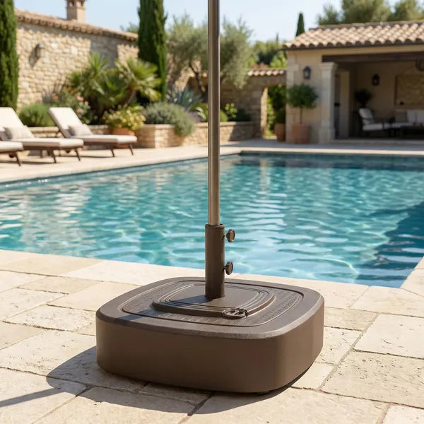 Outsunny Patio Umbrella Base Outdoor Umbrella Stand with Wheels for 1.5"/1.9" Umbrella Poles Brown - product image 8