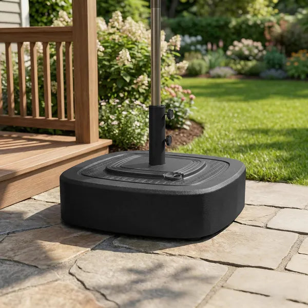 Outsunny Patio Umbrella Base Outdoor Umbrella Stand with Wheels for 1.5"/1.9" Umbrella Poles Black - product image 9