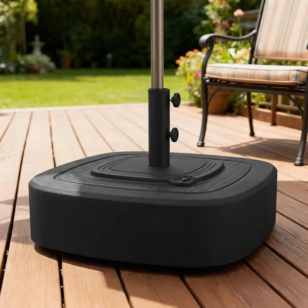 Outsunny Patio Umbrella Base Outdoor Umbrella Stand with Wheels for 1.5"/1.9" Umbrella Poles Black - product image 2