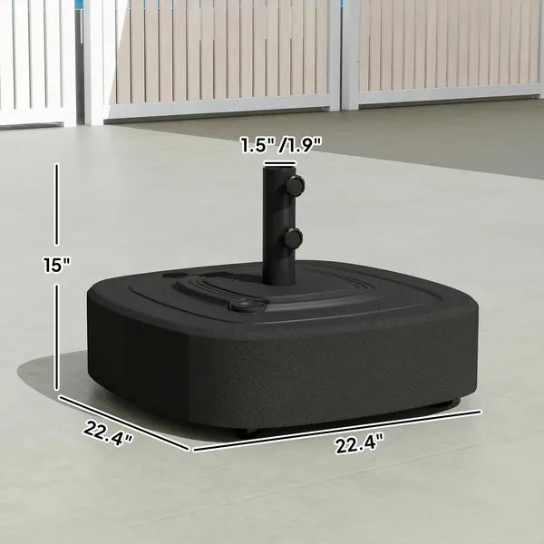 Outsunny Patio Umbrella Base Outdoor Umbrella Stand with Wheels for 1.5"/1.9" Umbrella Poles Black - product image 3