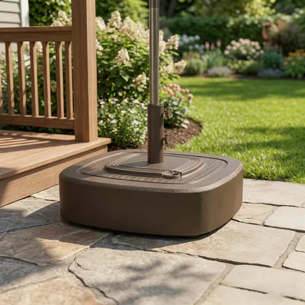 Outsunny Patio Umbrella Base Outdoor Umbrella Stand with Wheels for 1.5"/1.9" Umbrella Poles Brown - product image 9