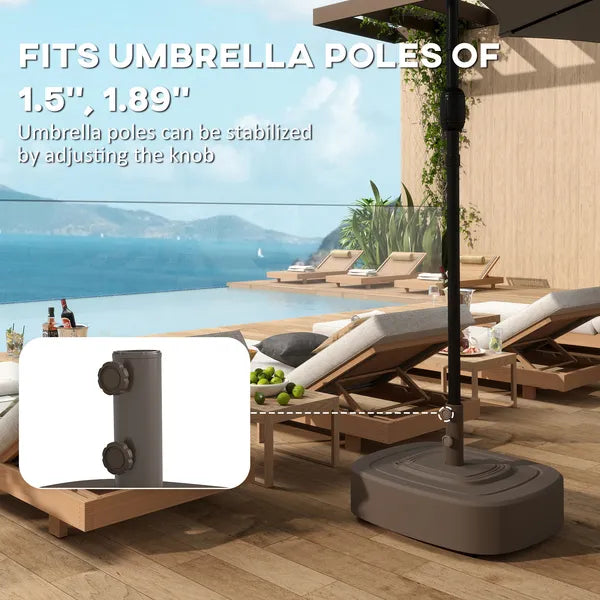 Outsunny Patio Umbrella Base Outdoor Umbrella Stand with Wheels for 1.5"/1.9" Umbrella Poles Brown - product image 6