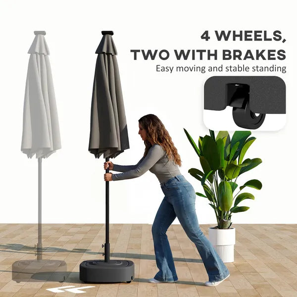 Outsunny Patio Umbrella Base Outdoor Umbrella Stand with Wheels for 1.5"/1.9" Umbrella Poles Black - product image 4