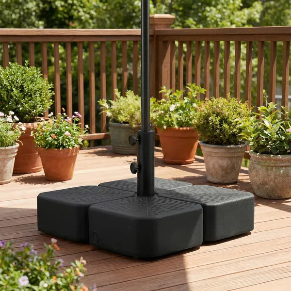 Outsunny Patio Umbrella Base with Wheels Outdoor Umbrella Stand Holder for 1.5"/1.9" Poles Black - product image 9