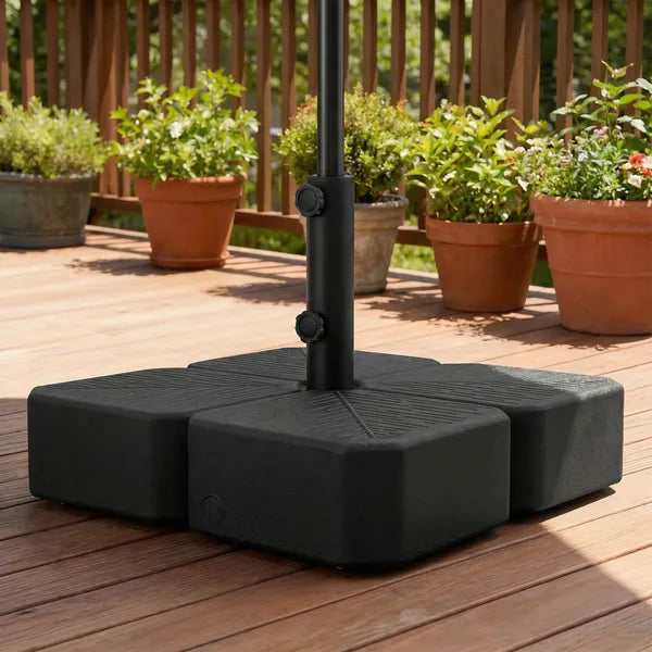 Outsunny Patio Umbrella Base with Wheels Outdoor Umbrella Stand Holder for 1.5"/1.9" Poles Black - product image 10