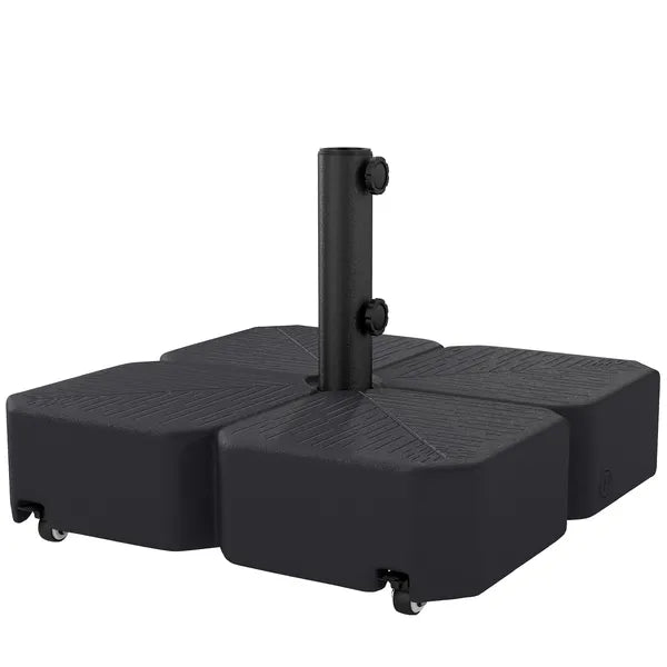 Outsunny Patio Umbrella Base with Wheels Outdoor Umbrella Stand Holder for 1.5"/1.9" Poles Black - product image 11