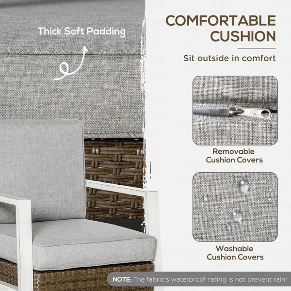 Outsunny 5 Piece Aluminum Patio Furniture Set with PE Rattan Accents Brown and Gray - product image 5