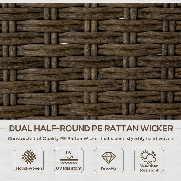 Outsunny 5 Piece Aluminum Patio Furniture Set with PE Rattan Accents Brown and Gray - product image 4