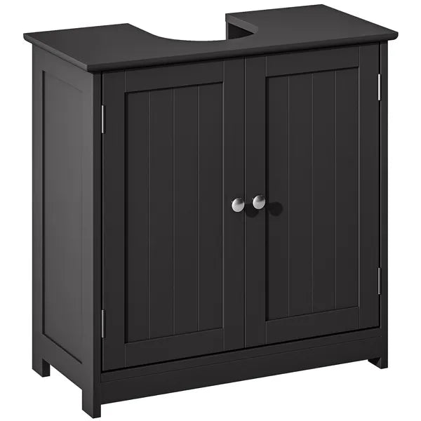 Kleankin Pedestal Sink Storage Cabinet, Bathroom Sink Cabinet with U-Shape Cut-Out and Adjustable Shelf, Black - product image 11