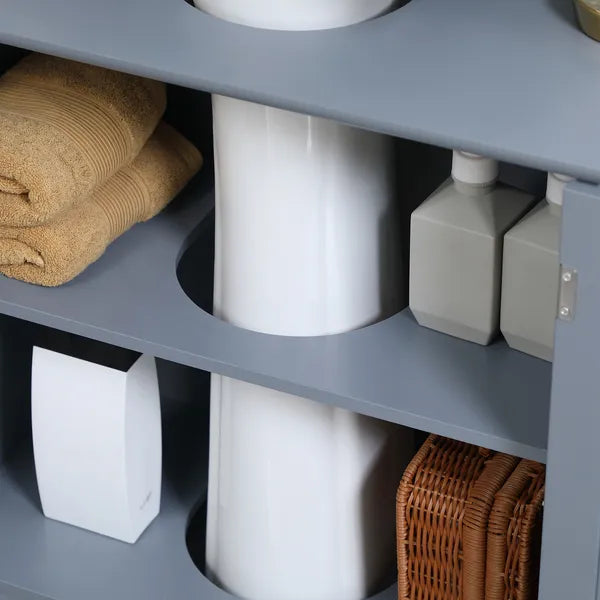 Pedestal Sink Storage Cabinet Bathroom Vanity with Doors Shelf Grey - product image 7