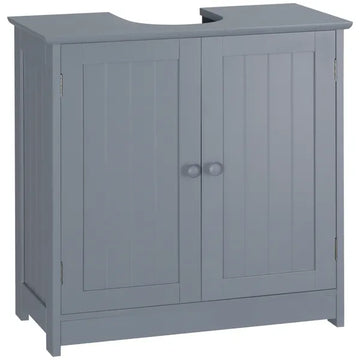 Pedestal Sink Storage Cabinet Bathroom Vanity with Doors Shelf Grey - product image 1