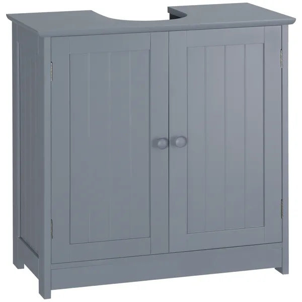 Pedestal Sink Storage Cabinet Bathroom Vanity with Doors Shelf Grey - product image 1