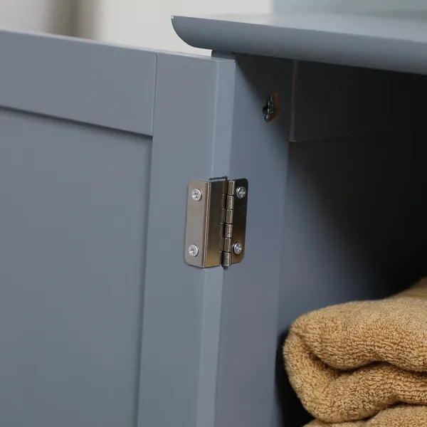 Pedestal Sink Storage Cabinet Bathroom Vanity with Doors Shelf Grey - product image 8