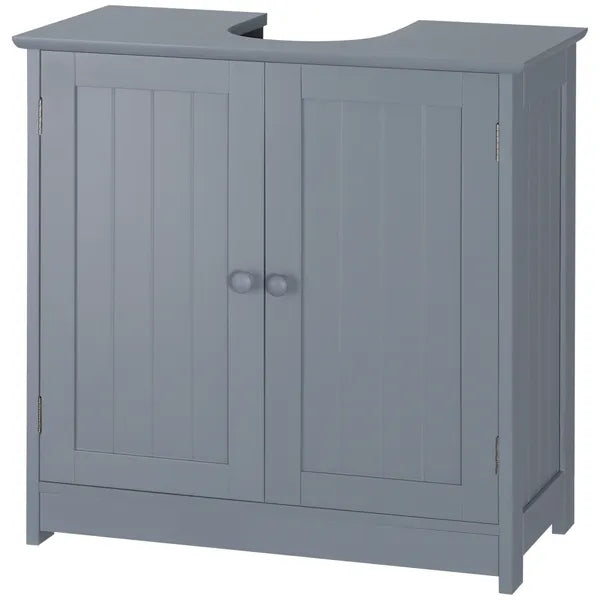 Pedestal Sink Storage Cabinet Bathroom Vanity with Doors Shelf Grey - product image 11