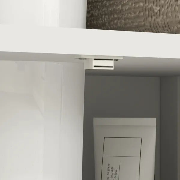 Kleankin Pedestal Under Sink Cabinet Double Doors Modern Vanity Storage Unit Shelves White - product image 9