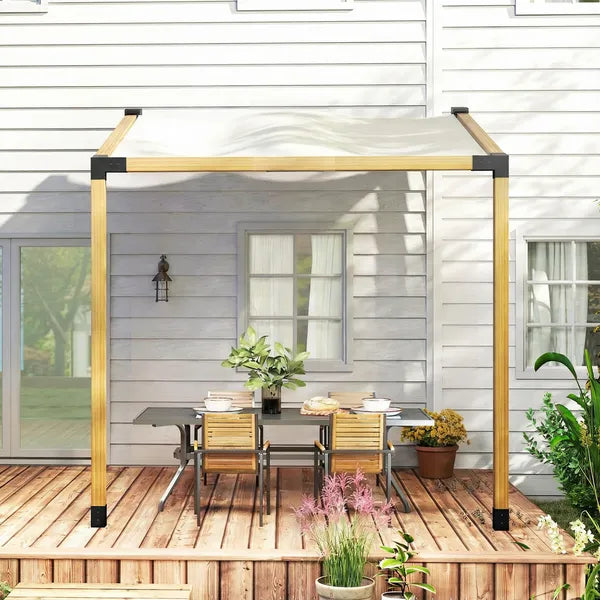 Outsunny Pergola Kit, 15 Degree Slanted Pergola Bracket Kit with 3-Way Brackets, Post Bases, Wall Mounts for 3.6" X 3.6" Lumber, Black - product image 9