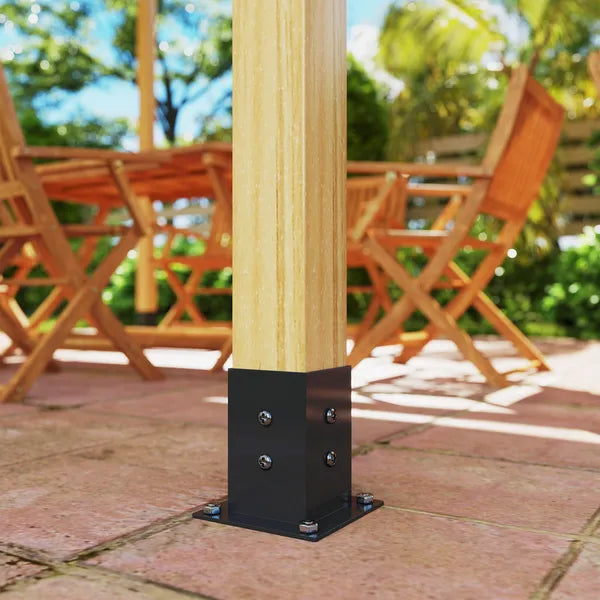 Outsunny Pergola Kit, 15 Degree Slanted Pergola Bracket Kit with 3-Way Brackets, Post Bases, Wall Mounts for 3.6" X 3.6" Lumber, Black - product image 8