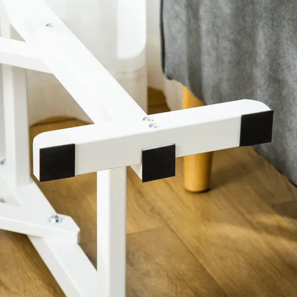 Pet Ramp for Dogs Non-slip Carpet Top Platform Pine Wood 74"L x 16"W x 25"H, Grey, White - product image 8