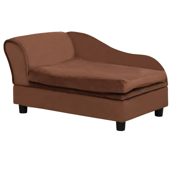 Pet Sofa Bed Couch with Storage, Pet Sofa for Cats and Small Dogs, Brown - product image 1
