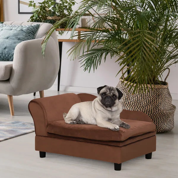 Pet Sofa Bed Couch with Storage, Pet Sofa for Cats and Small Dogs, Brown - product image 2