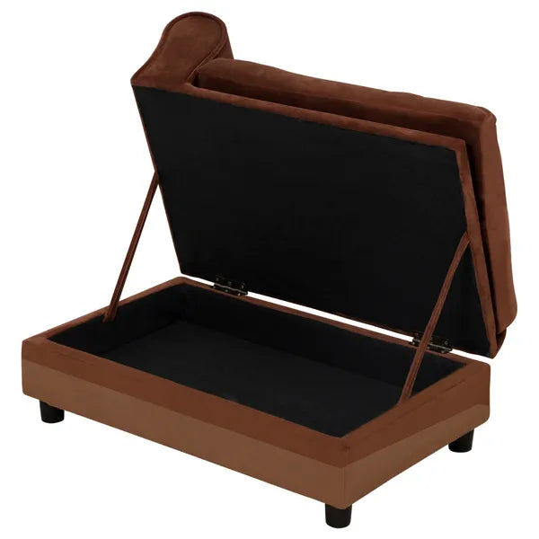Pet Sofa Bed Couch with Storage, Pet Sofa for Cats and Small Dogs, Brown - product image 9